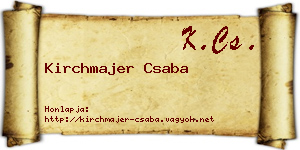 Kirchmajer Csaba névjegykártya